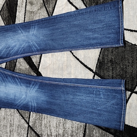 ROCK REVIVAL CHARLOTTE BLACK SEQUINS RHINESTONES EASY-FIT BOOT LEG DENIM JEAN - Picture 9 of 16